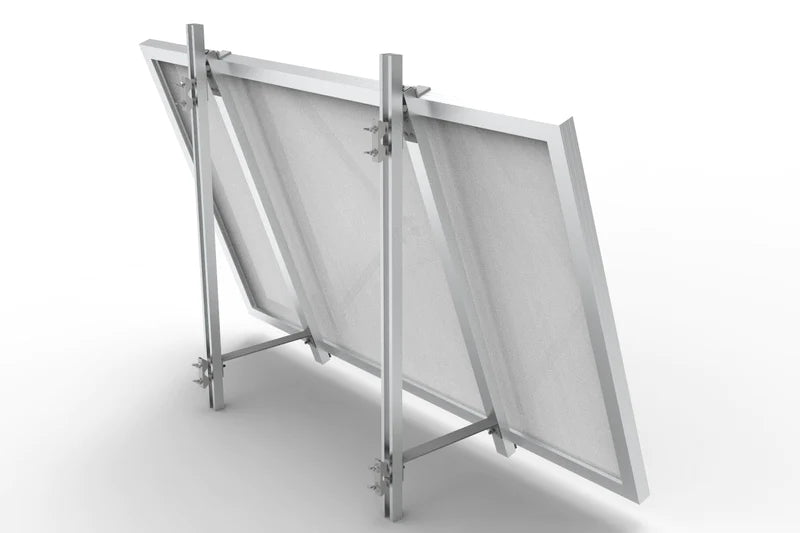 Balkonkraftwerk 400W (450Wp) bifazial Balkonhalterung angewinkelt Komplettset - Solarfabrik