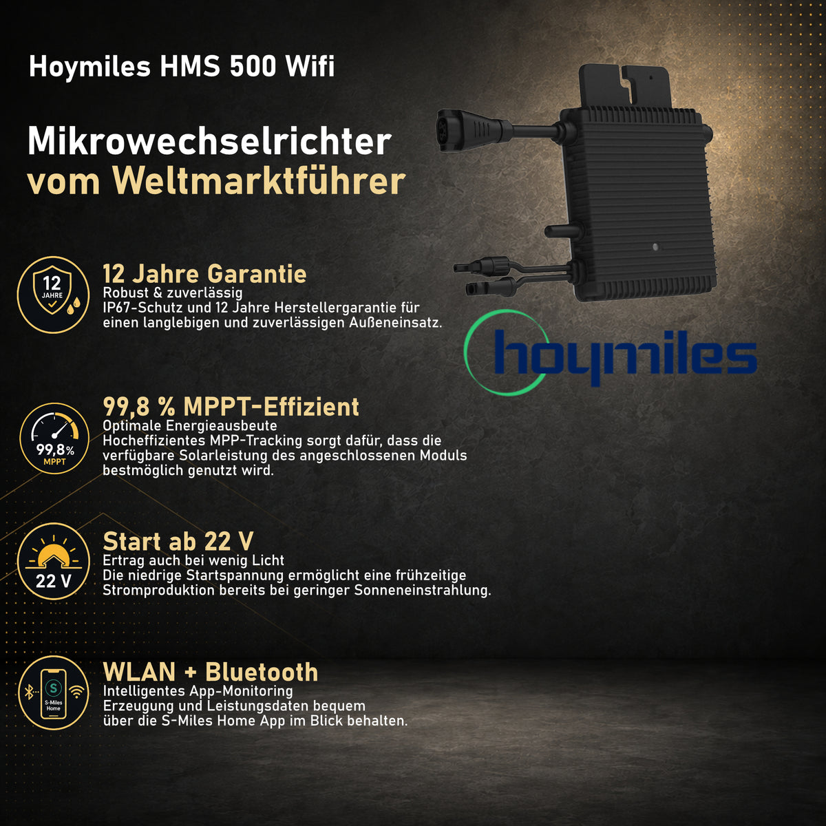 Balkonkraftwerk 500W (455Wp) bifazial Balkonhalterung angewinkelt Komplettset - Solarfabrik