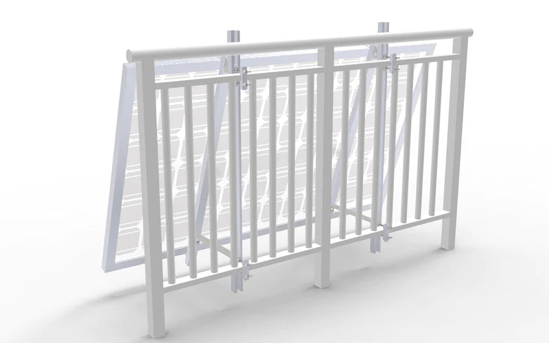 Balkonkraftwerk 400W (450Wp) bifazial Balkonhalterung angewinkelt Komplettset - Solarfabrik
