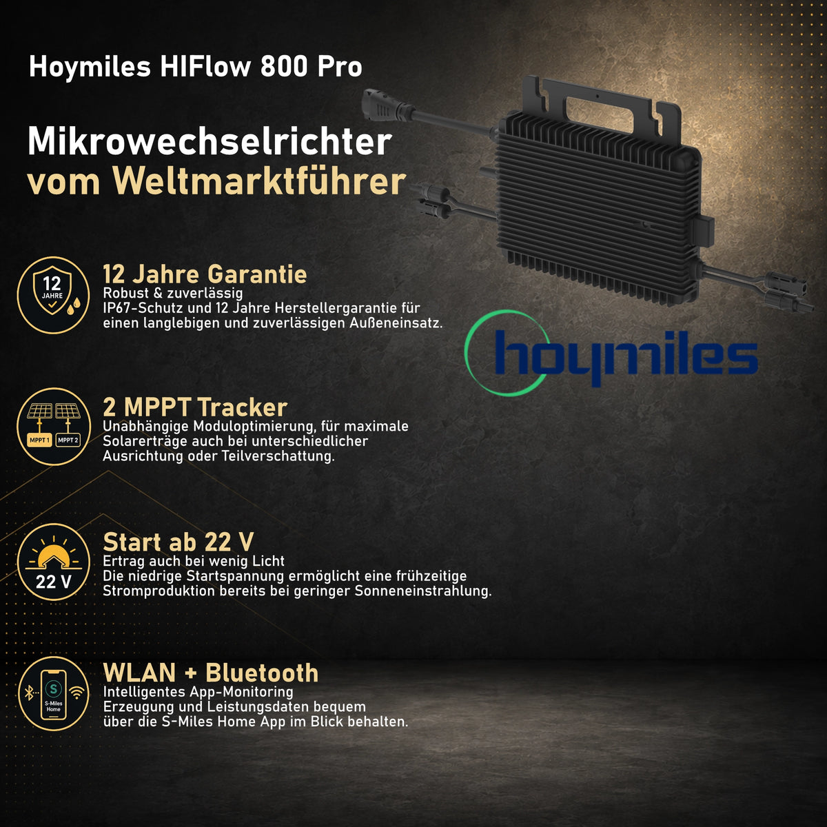 Balkonkraftwerk 800W (910Wp) bifazial Balkonhalterung angewinkelt Komplettset - Solarfabrik