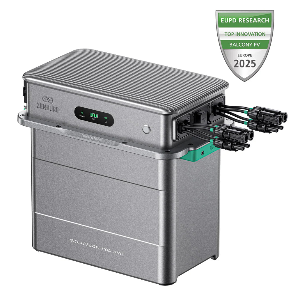 Balkonkraftwerk 800Watt (900Wp-1800Wp) bifazial mit Zendure Solarflow 800Pro- Solarfabrik