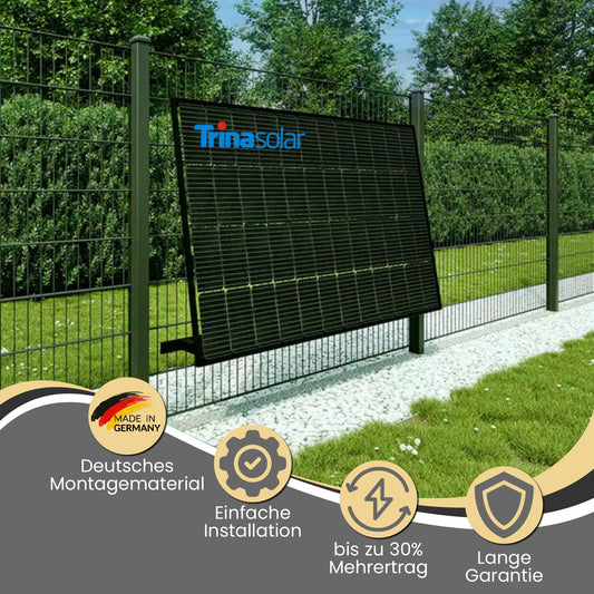 Balkonkraftwerk 400W (440Wp) bifazial ZaunPV angewinkelt Komplettset - Trinasolar