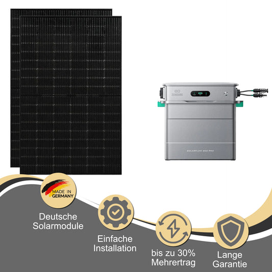 Balkonkraftwerk & Zendure Solarflow 800Pro 800Watt (900Wp-1800Wp) bifazial - Solarfabrik