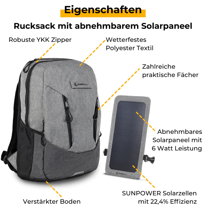 Die Eigenschaften des Sunnybag Solarrucksack