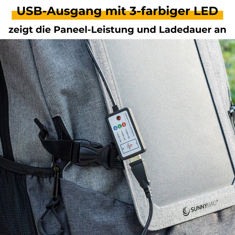 Die LadeLED des Sunnybag Solarrucksack