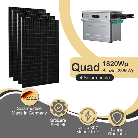 Balkonkraftwerk Quad 1820Wp/800W mit Zendure Solarflow 800 Pro 2
