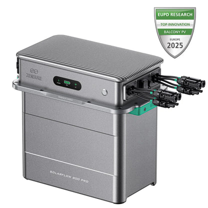 Balkonkraftwerk 800Watt (900Wp-1800Wp) bifazial mit Zendure Solarflow 800Pro- Solarfabrik