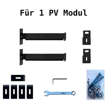 ZaunPV Montagepaket für 1 Modul angewinkelt