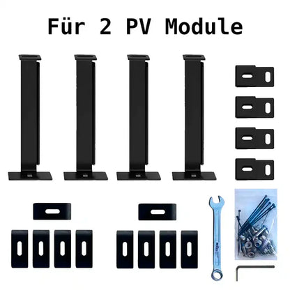 ZaunPV Montagepaket für 2 Module angewinkelt
